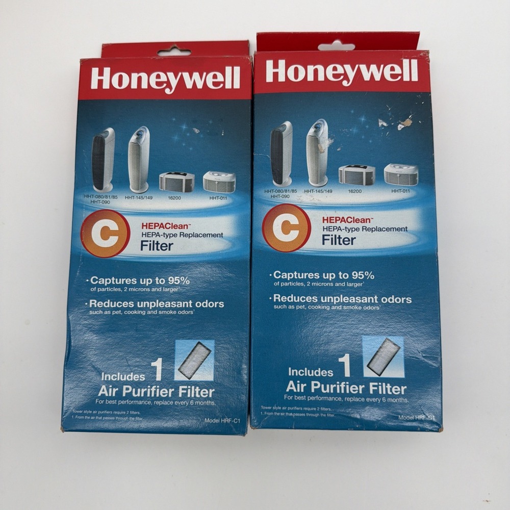 Lot of 2 x Honeywell Dual Action Filters C HEPA Type Replacement Filters HRF-C1